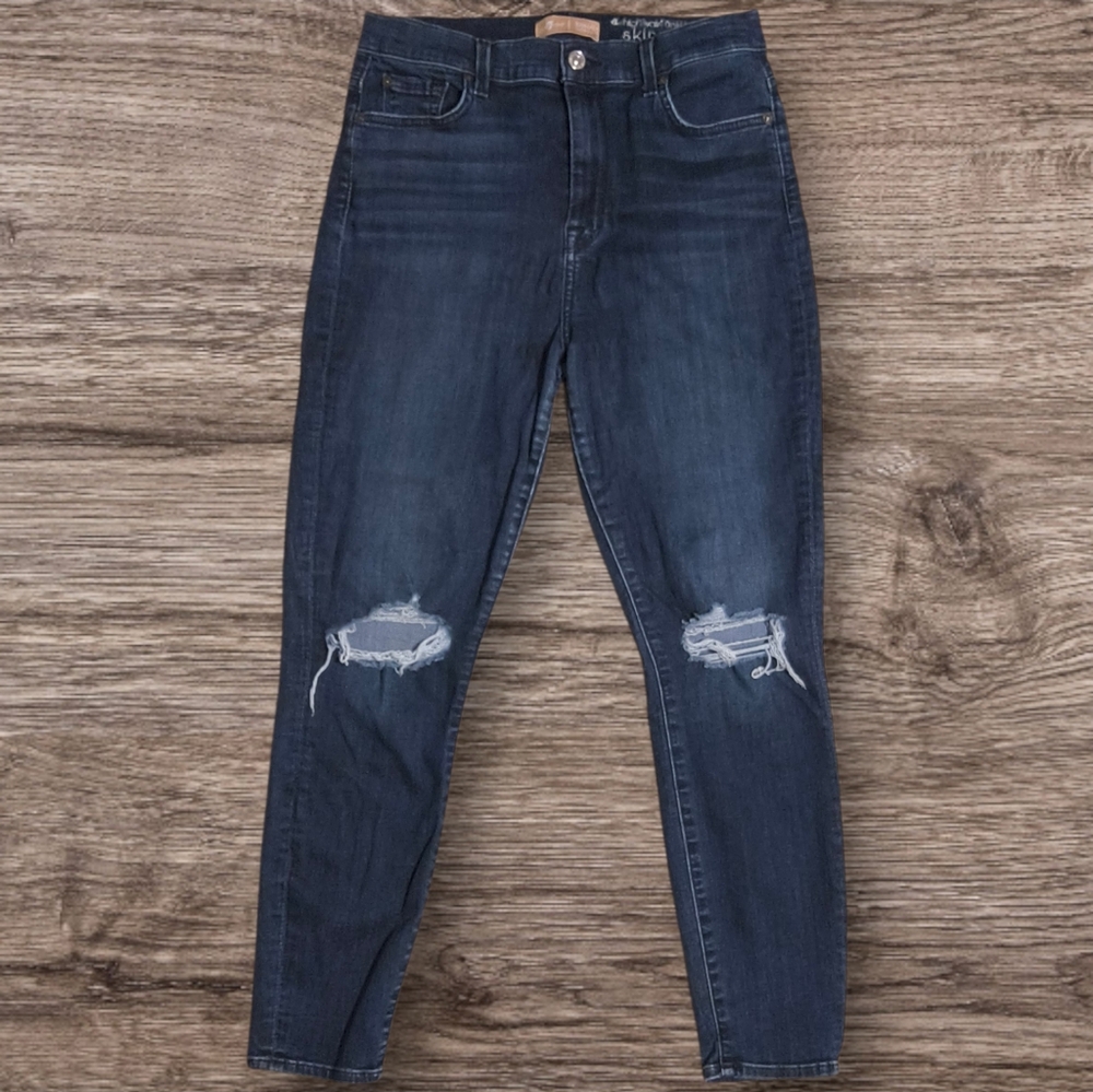 7 For All Mankind Women’s Distressed B(air) High Waist Ankle Skinny Jeans-Sz 30